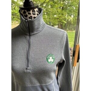 adidas Women's Long Sleeve 1/4 Zip pullover Boston Celtics Logo Gray Sz Small G2